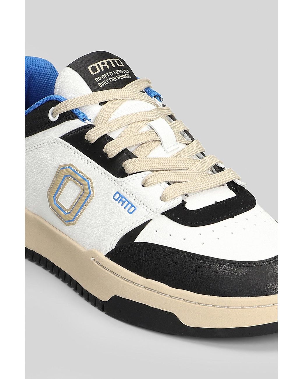 Orto White Eclipse Sneakers In Blue Leather for men