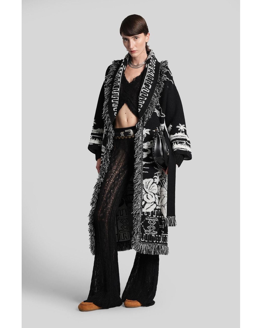 Alanui Pants In Black Wool