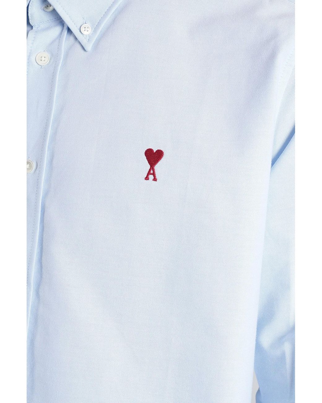 Camicia in Cotone Celeste di AMI in White da Uomo