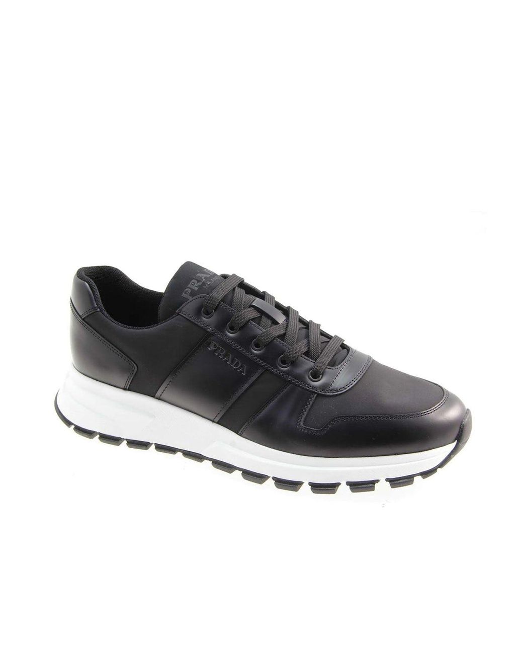 agitatie Kort leven Het spijt me Prada 4e3463-3kyu Shoes Fabric / Calf-skin Leather Casual Sneakers  (prm1018) in Black for Men | Lyst