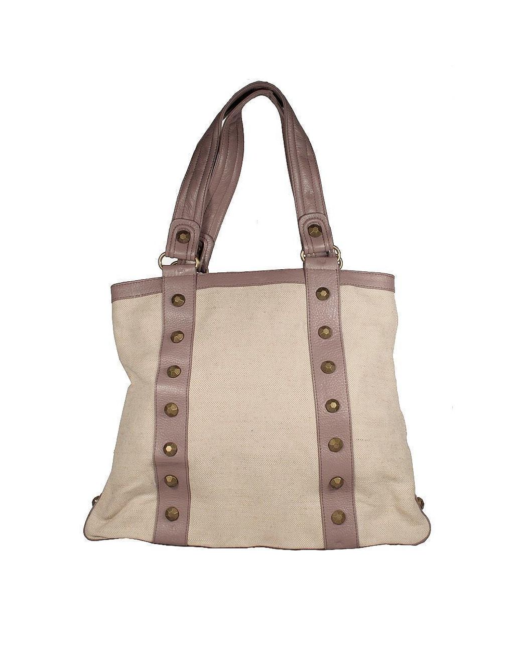 Dellamoda Handbag Colby Tote Lilac Canvas Designer Bag (dm63) in Beige  (Natural) | Lyst