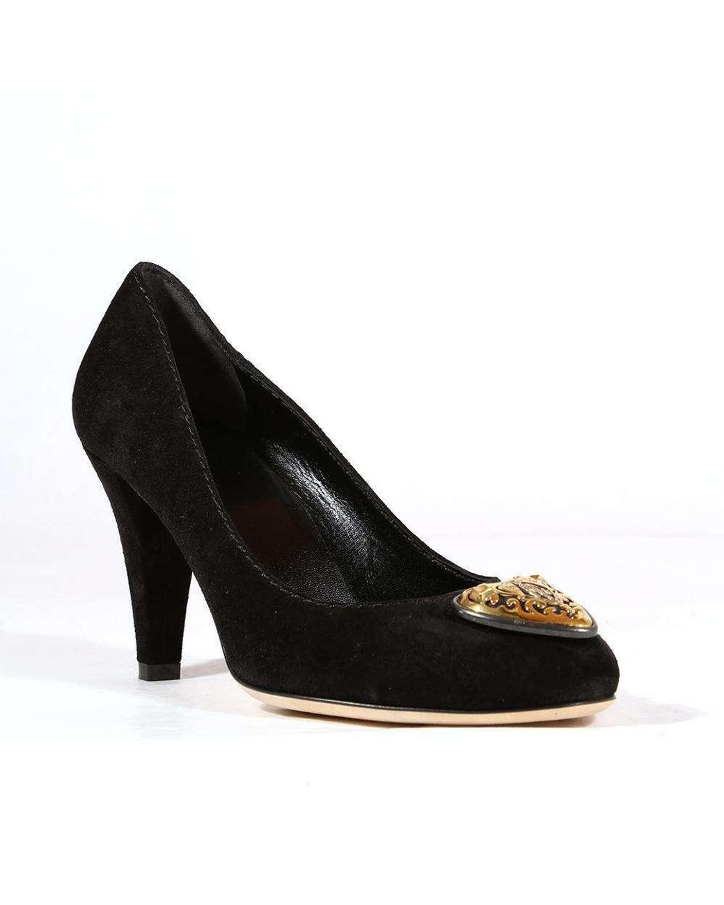 Designer shoes Nine West black peep toe high heels size 8