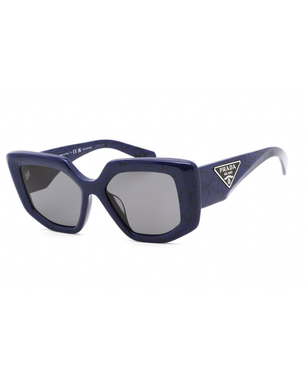 Prada 0pr 10zsf Sunglasses Baltic Marble /dark Grey Polarized in Black