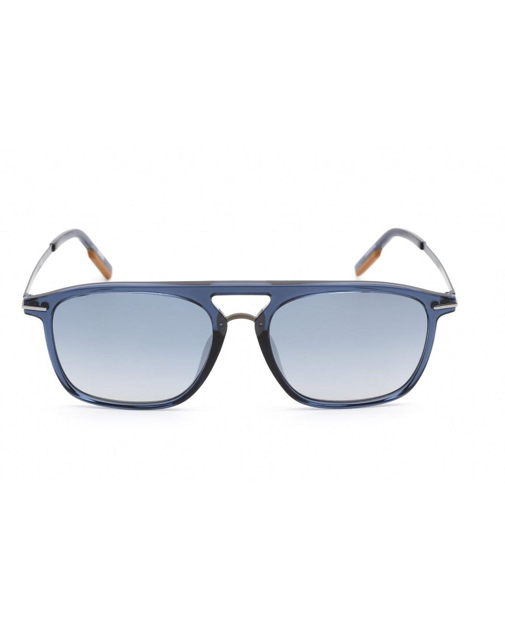Ermenegildo Zegna Ez0183 Sunglasses Shiny Blue / Blue Mirror for Men | Lyst
