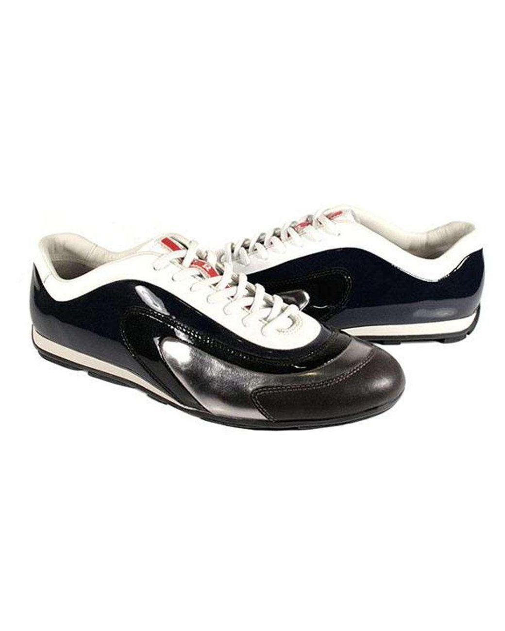 Prada Sports Designer Shoes White Silver And Navy Sneakers 4e1890 (prm34)  in Black for Men | Lyst UK