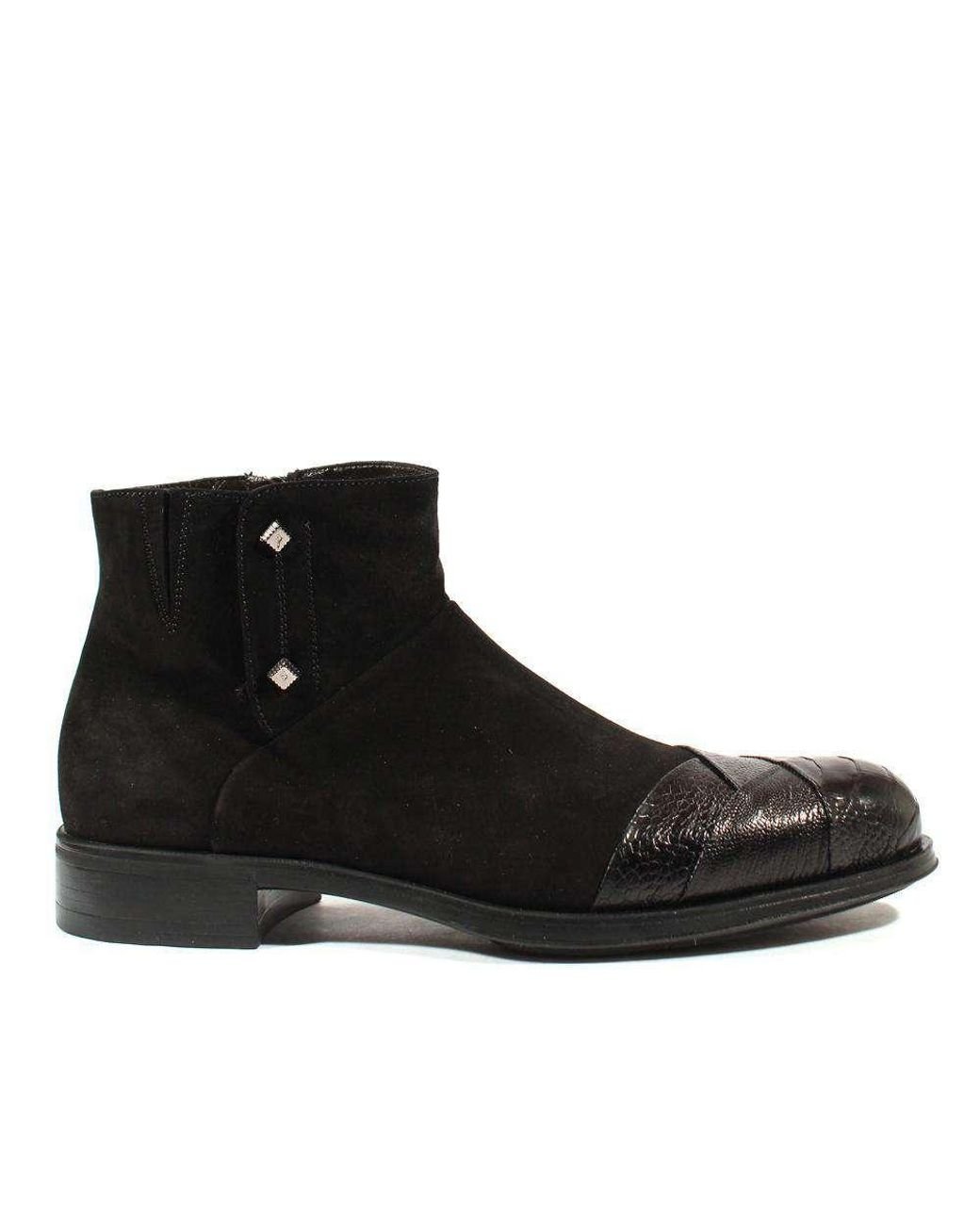 Cesare Paciotti Luxury Italian Designer Shoes Struzzo Vit Cam Suede /  Lizard Claw Boots (cpm2565) in Black for Men | Lyst