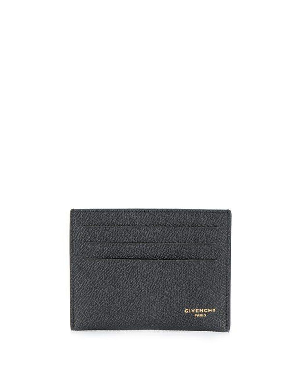 Givenchy Logo Print Leather Card Holder in Black for Men - Lyst