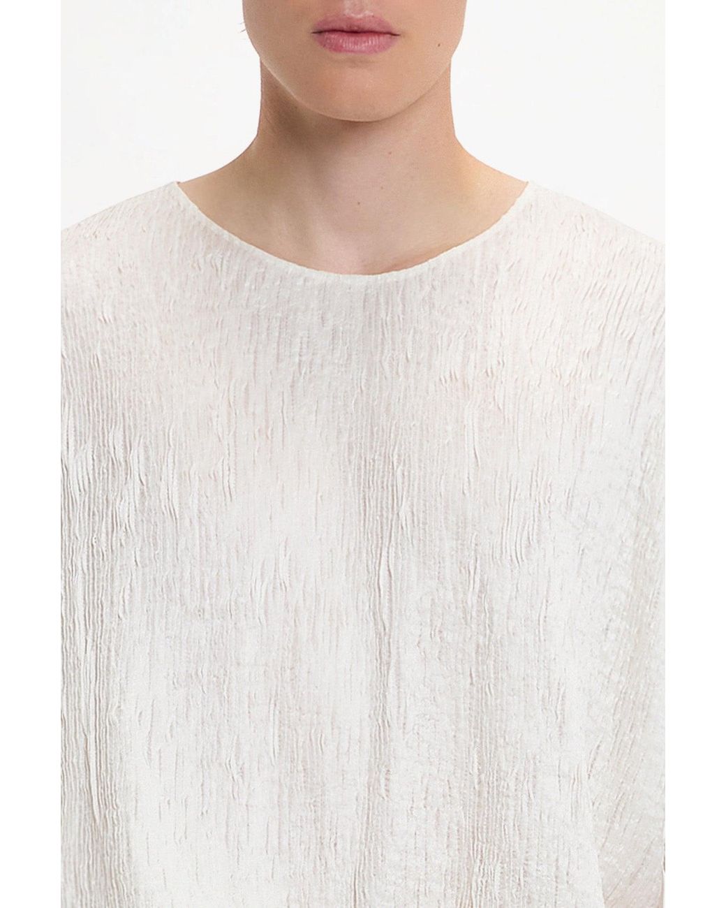 delos.land White Aurelius T-Shirt Silk Pintuck for men