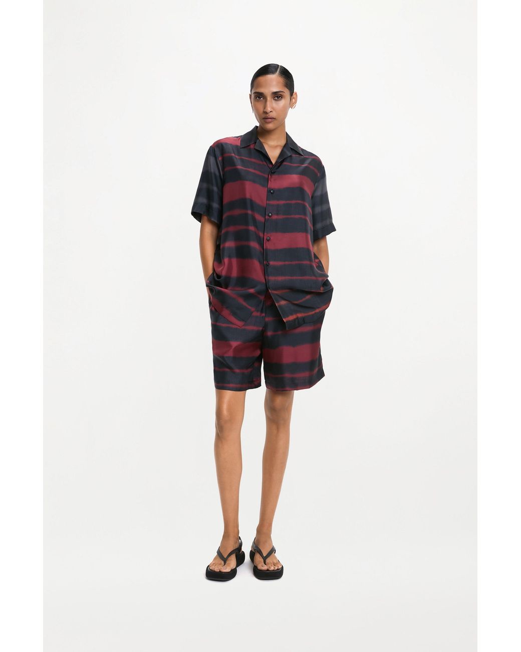 RS24-RTW-SHI02M-0023-OTTO SHIRT PRINTED SILK TWILL RAINBOW CROC Black Otto Shirt