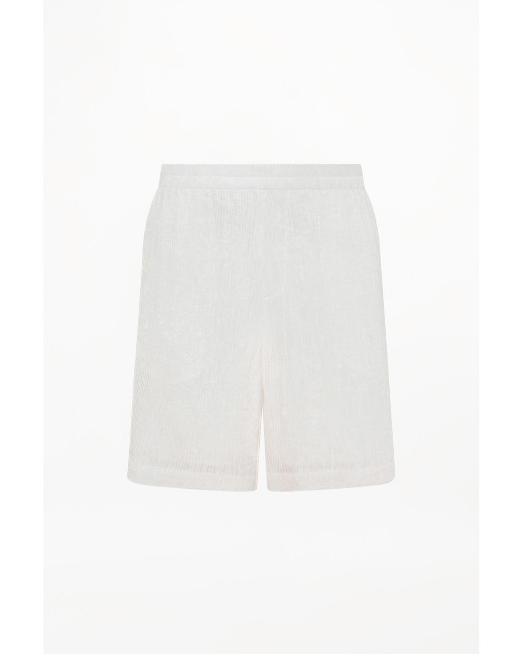 delos.land White Aurelius Shorts Silk Pintuck for men