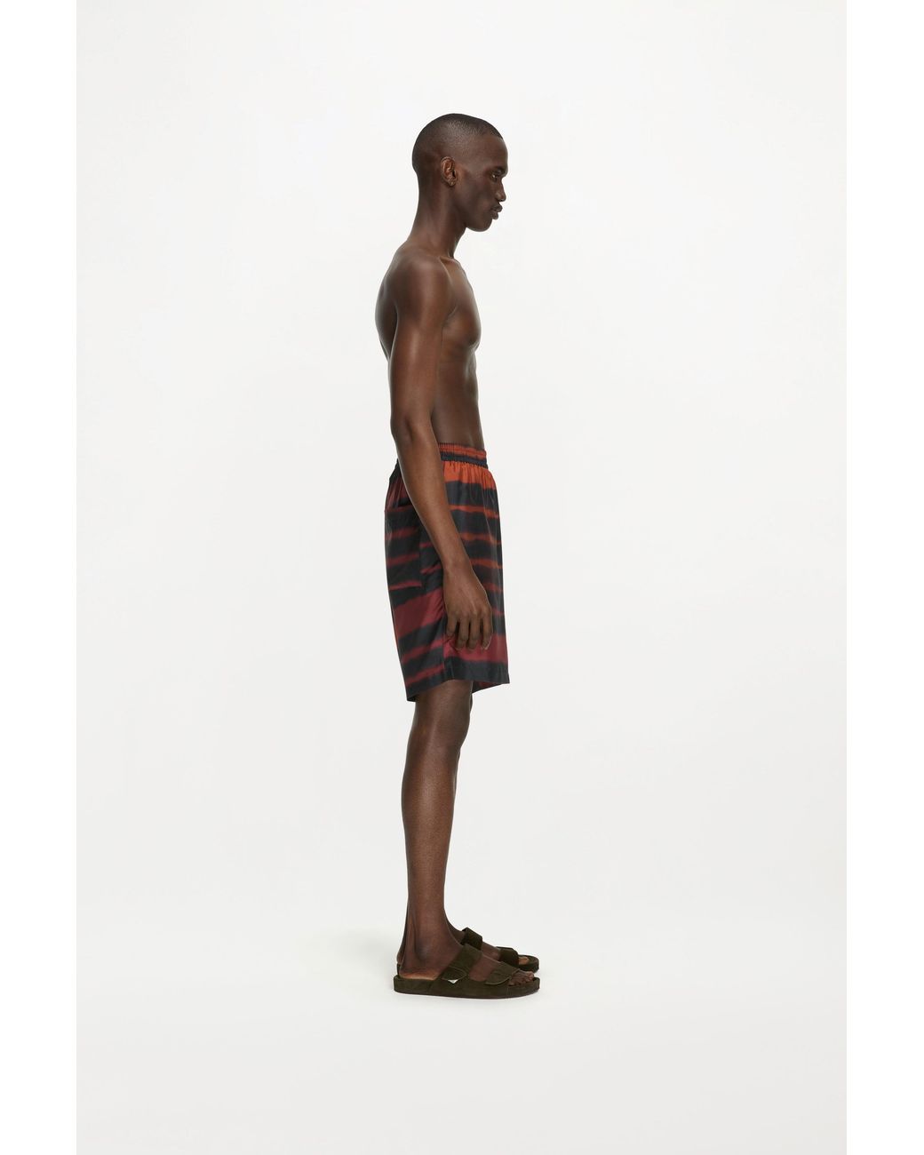 RS24-RTW-SH05M-0002-MARIUS SHORTS PRINTED SILK TWILL RAINBOW CROC Black Marius Shorts for men