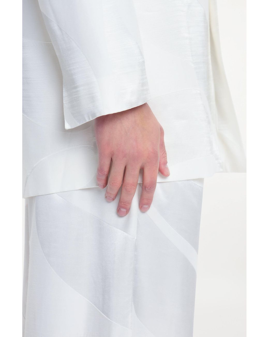 SS24-RTW-TR04M-0013-CLEMENT TROUSERS MONOGRAM JACQUARD IVORY White Clement Trousers for men