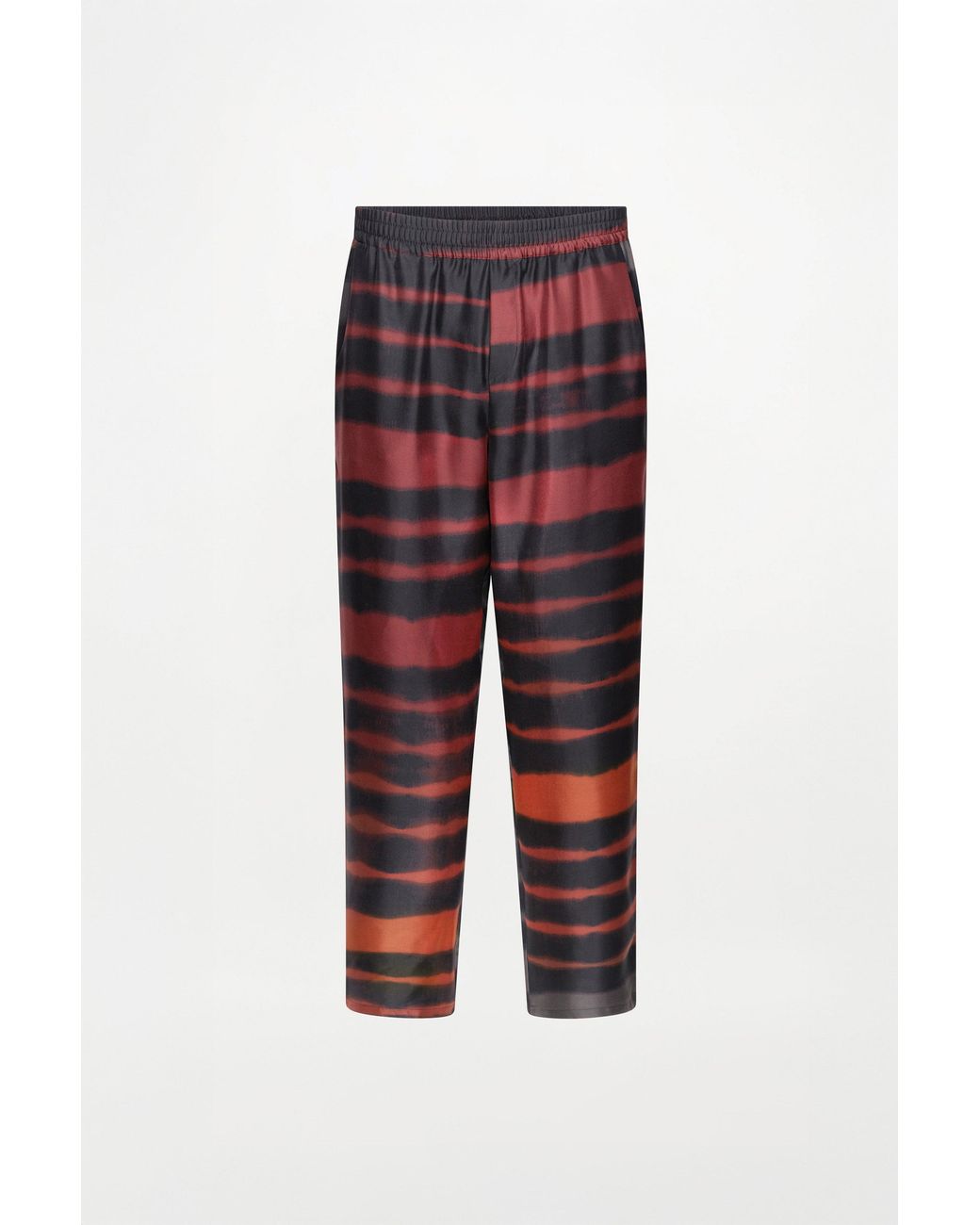 RS24-RTW-TR04M-0005-TAO TROUSERS PRINTED SILK TWILL RAINBOW CROC Red Tao Trousers for men