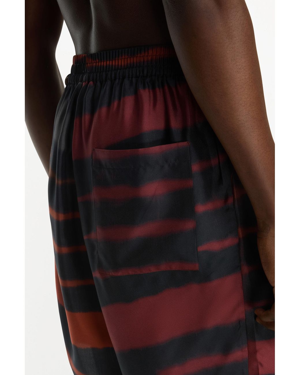 RS24-RTW-SH05M-0002-MARIUS SHORTS PRINTED SILK TWILL RAINBOW CROC Black Marius Shorts for men