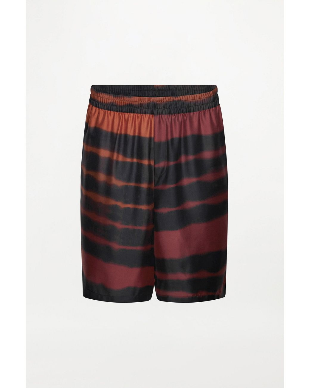 RS24-RTW-SH05M-0002-MARIUS SHORTS PRINTED SILK TWILL RAINBOW CROC Black Marius Shorts for men