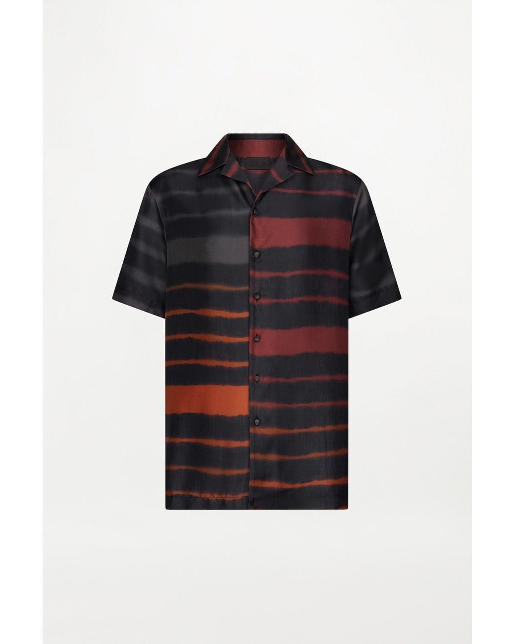 RS24-RTW-SHI02M-0023-OTTO SHIRT PRINTED SILK TWILL RAINBOW CROC Black Otto Shirt for men