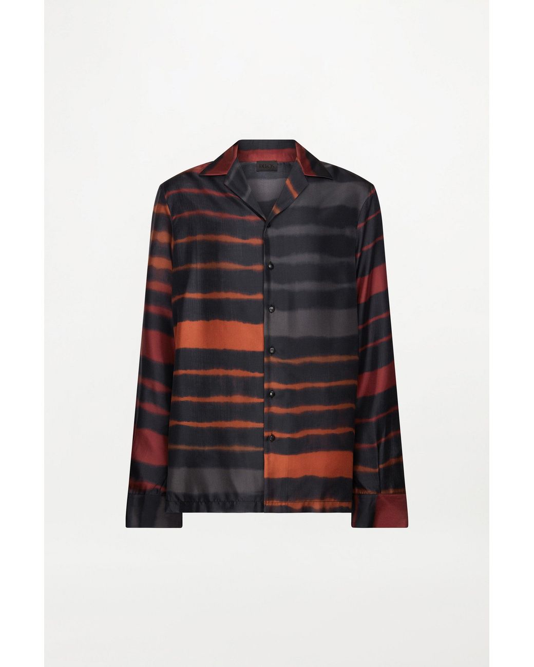 RS24-RTW-SHI02M-0012 THEO SHIRT PRINTED SILK TWILL RAINBOW CROC Black Theo Shirt for men