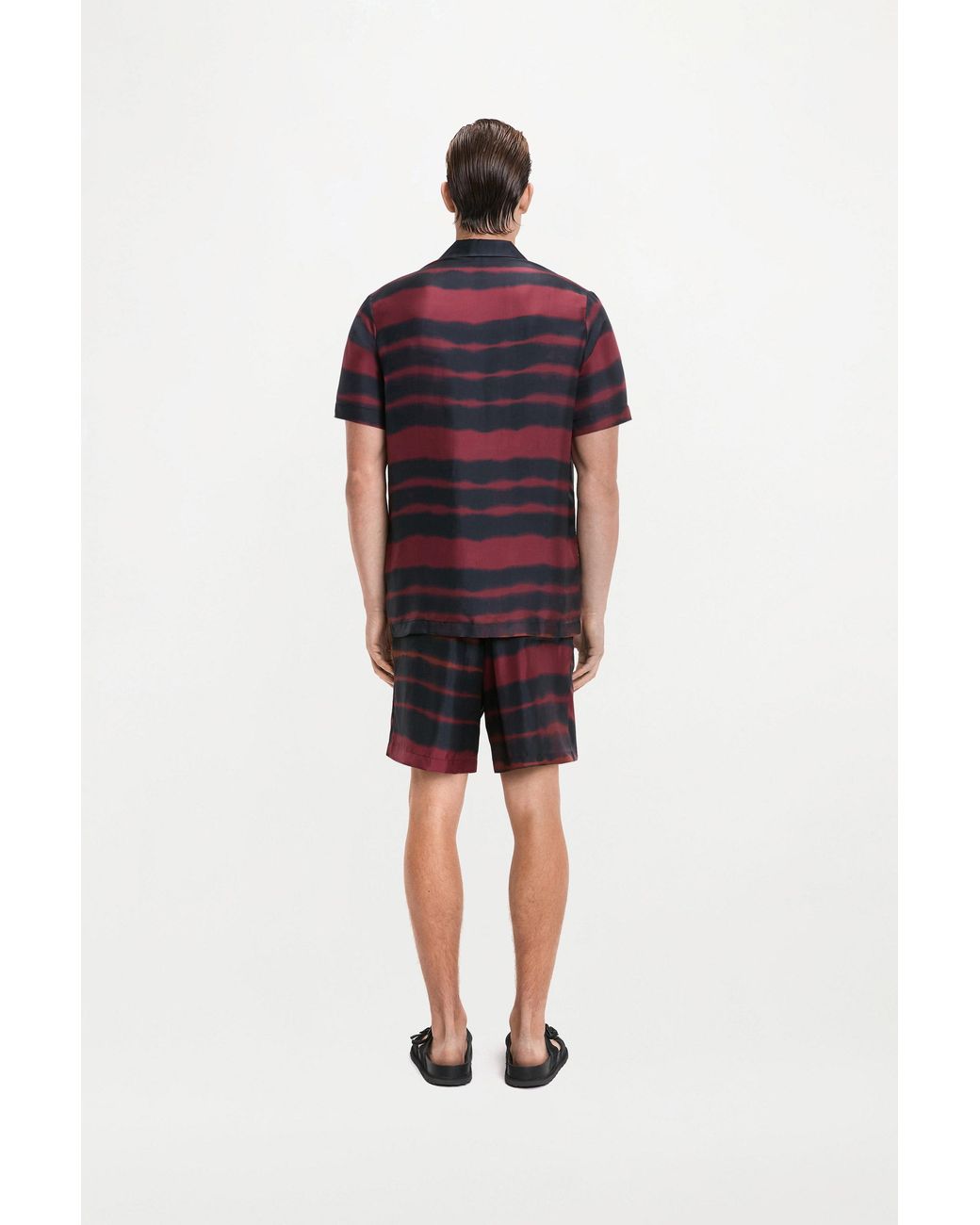 RS24-RTW-SHI02M-0023-OTTO SHIRT PRINTED SILK TWILL RAINBOW CROC Black Otto Shirt for men