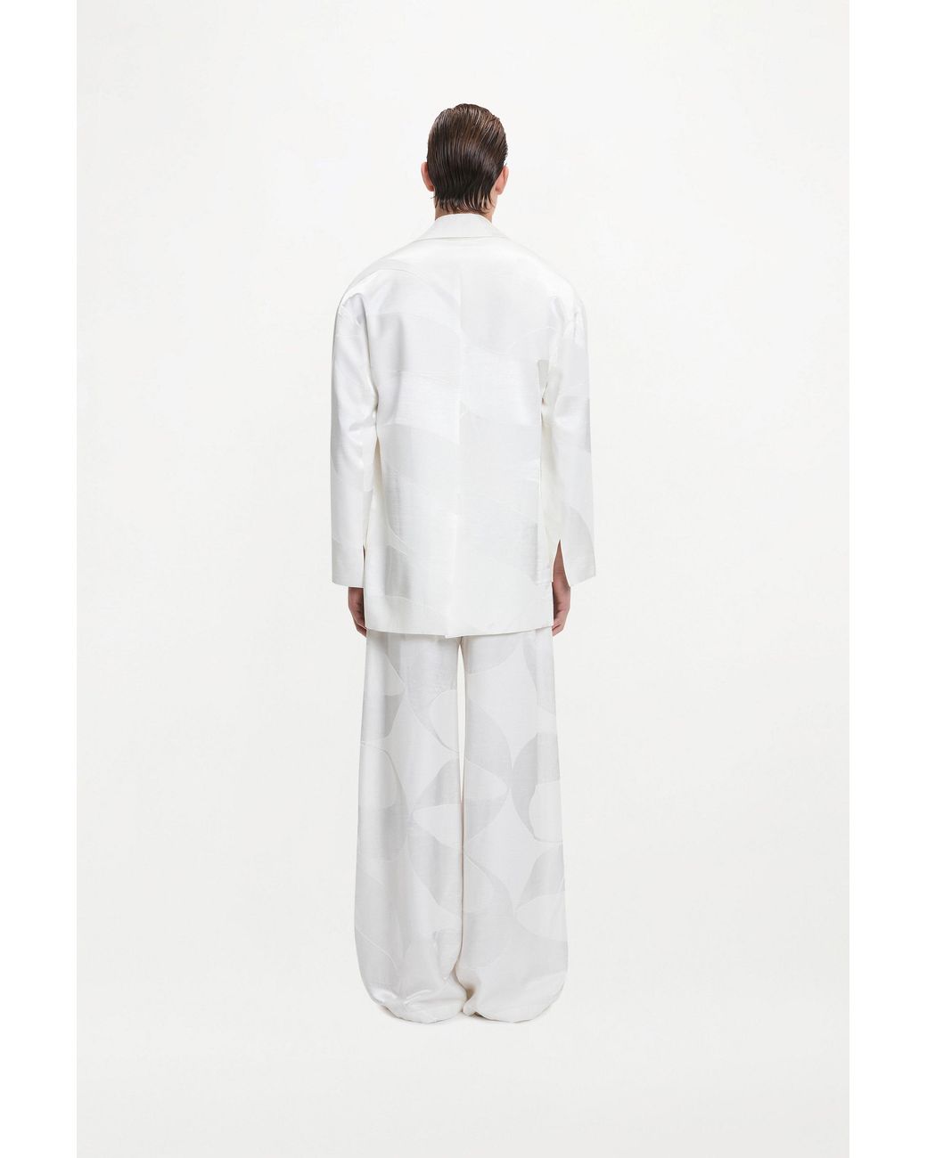 SS24-RTW-JK08M-0014-LAZARUS JACKET MONOGRAME JACQUARD IVORY White Lazarus Jacket Ivory for men