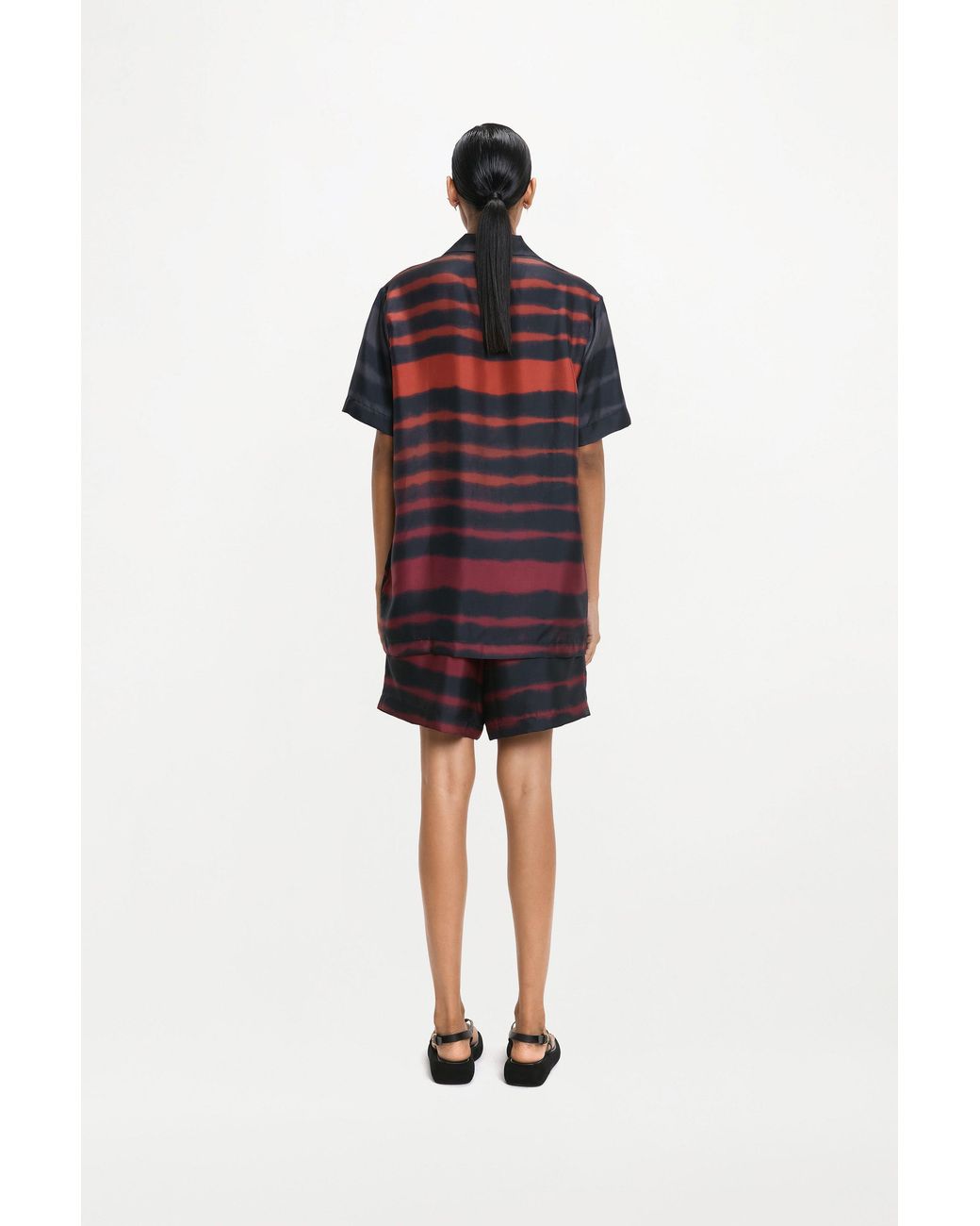 RS24-RTW-SHI02M-0023-OTTO SHIRT PRINTED SILK TWILL RAINBOW CROC Black Otto Shirt