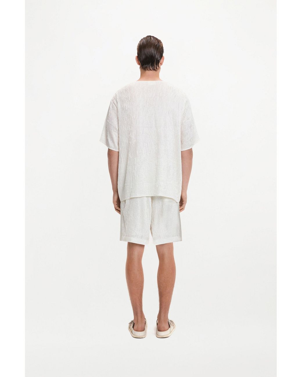 delos.land White Aurelius T-Shirt Silk Pintuck for men