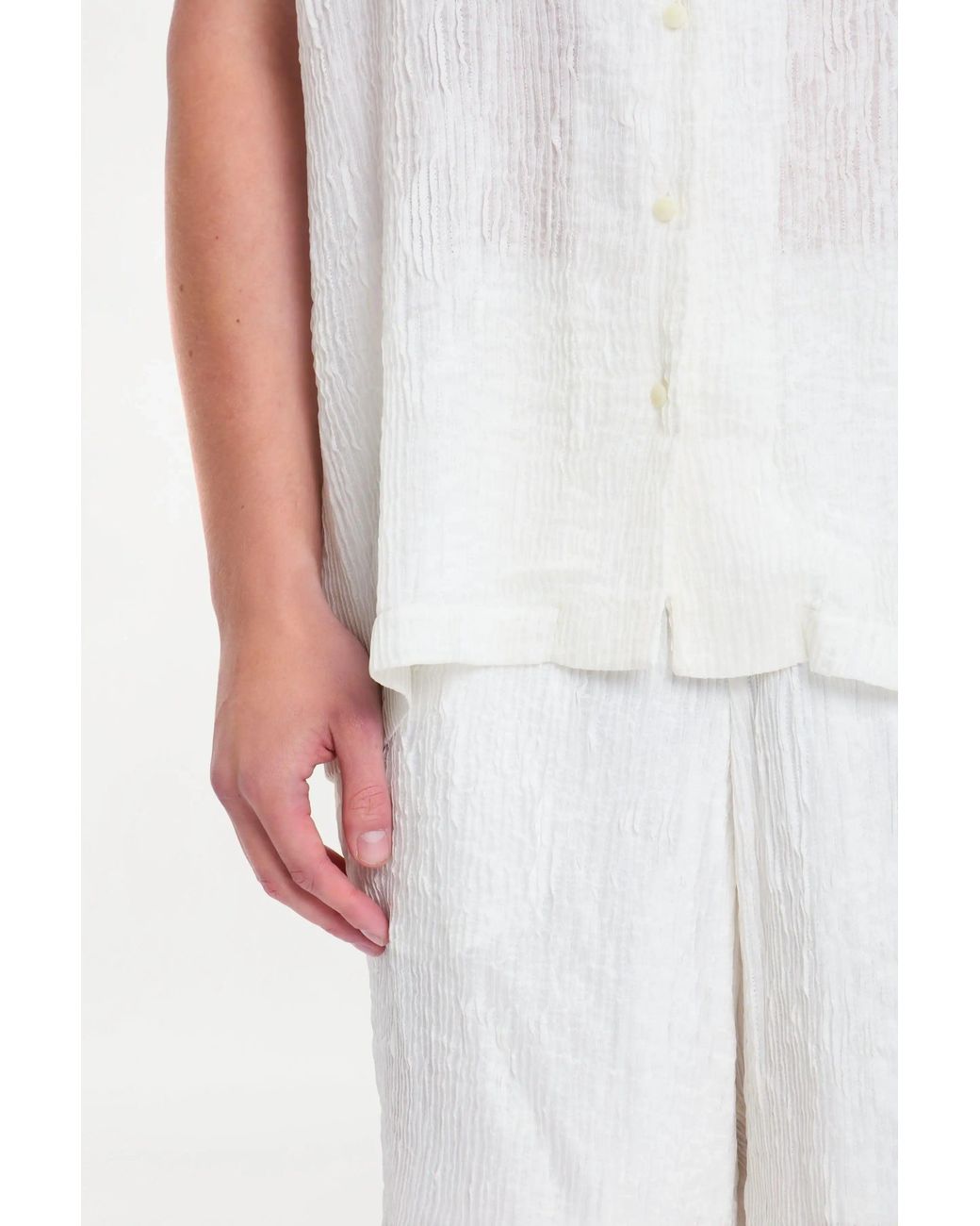 delos.land White Aurelius Shorts Silk Pintuck for men