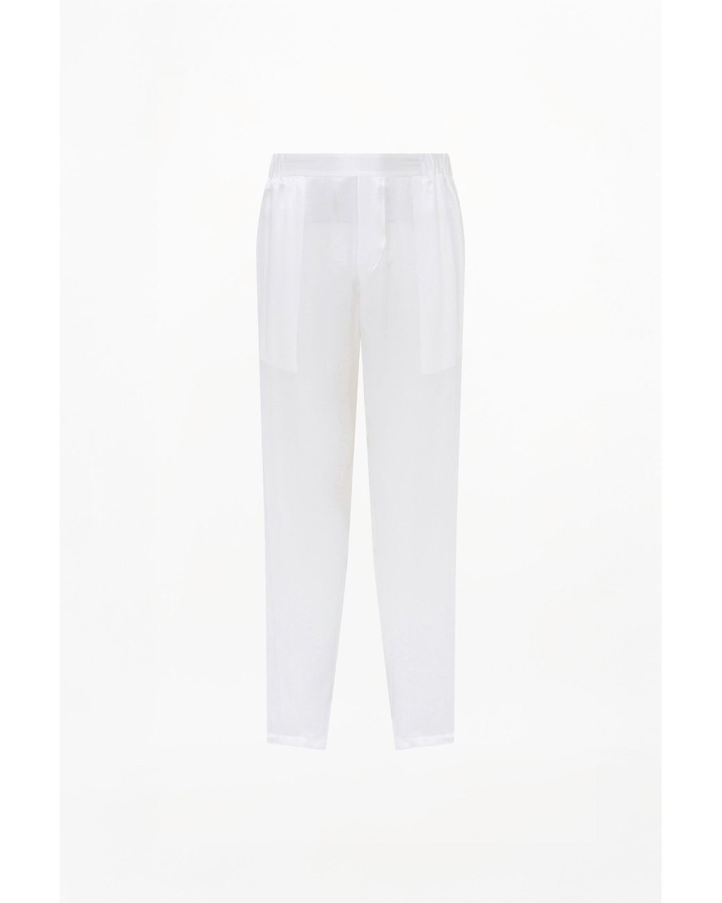 RS23-RTW-TR04W-0002-GILBERT TROUSERS SILK SATIN IVORY White Gilbert Trousers Ivory