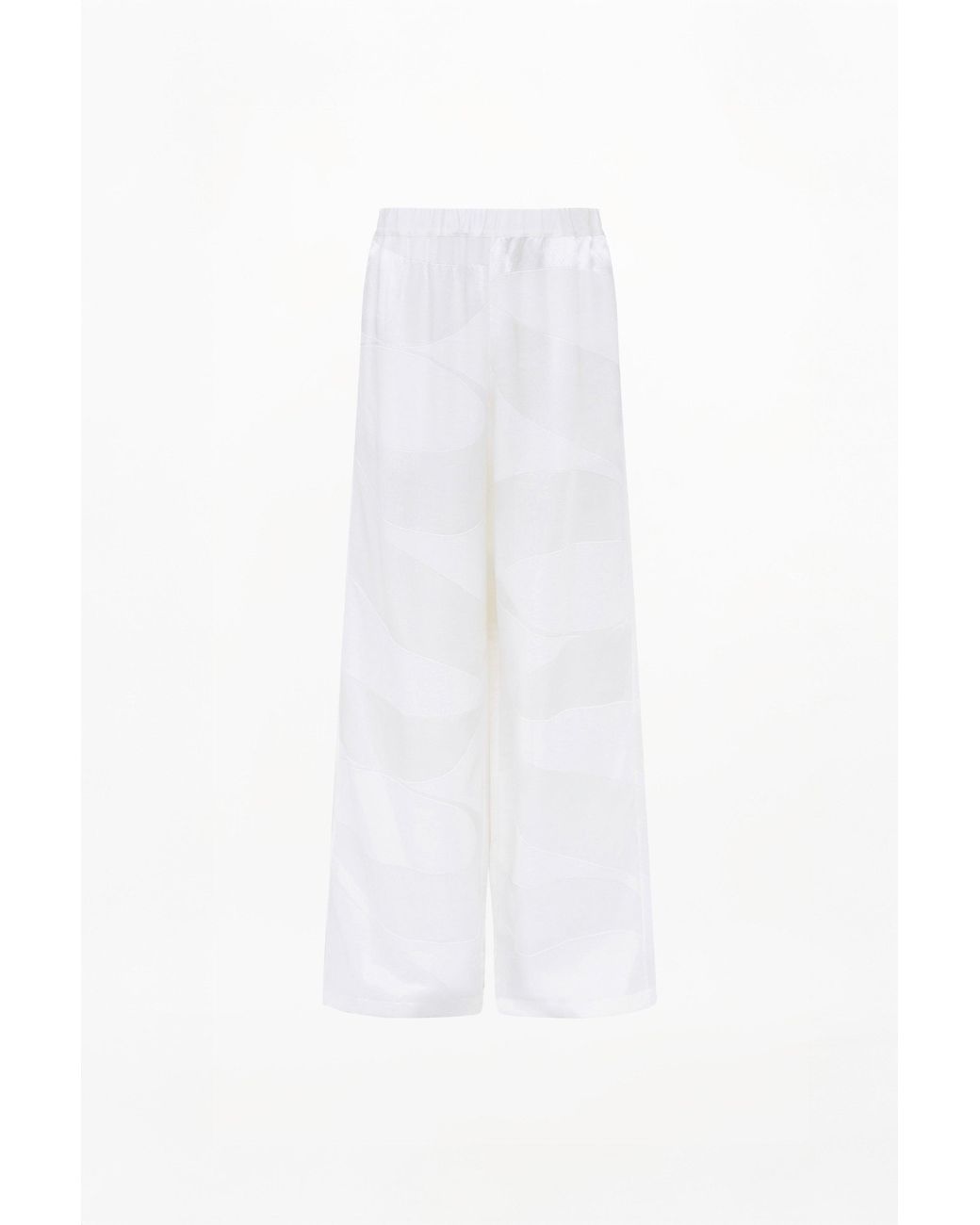 SS24-RTW-TR04M-0013-CLEMENT TROUSERS MONOGRAM JACQUARD IVORY White Clement Trousers for men
