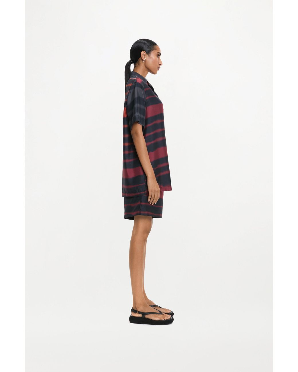 RS24-RTW-SHI02M-0023-OTTO SHIRT PRINTED SILK TWILL RAINBOW CROC Black Otto Shirt