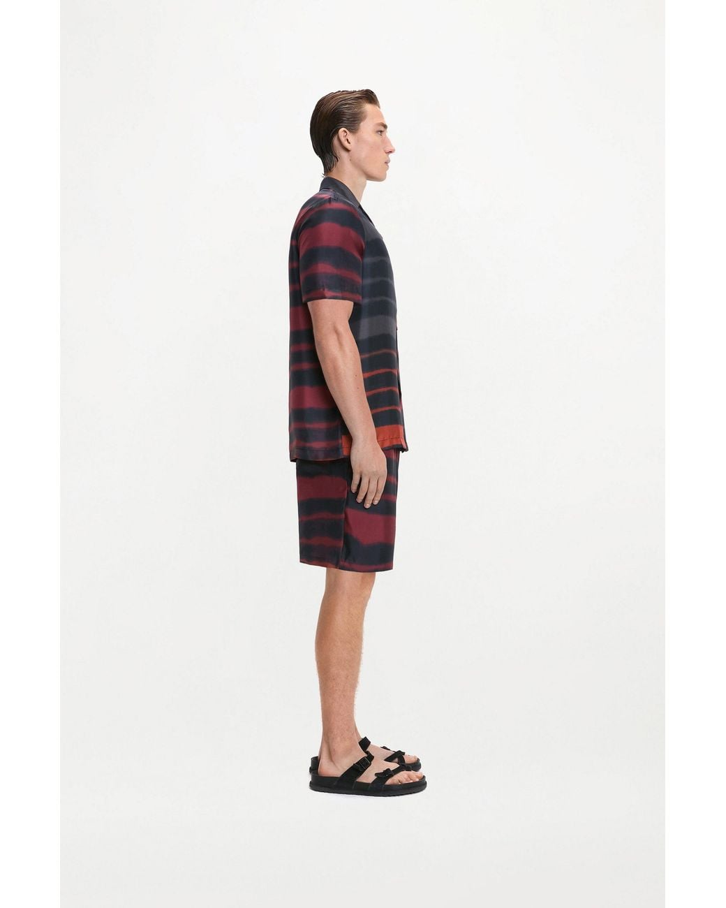 RS24-RTW-SHI02M-0023-OTTO SHIRT PRINTED SILK TWILL RAINBOW CROC Black Otto Shirt for men