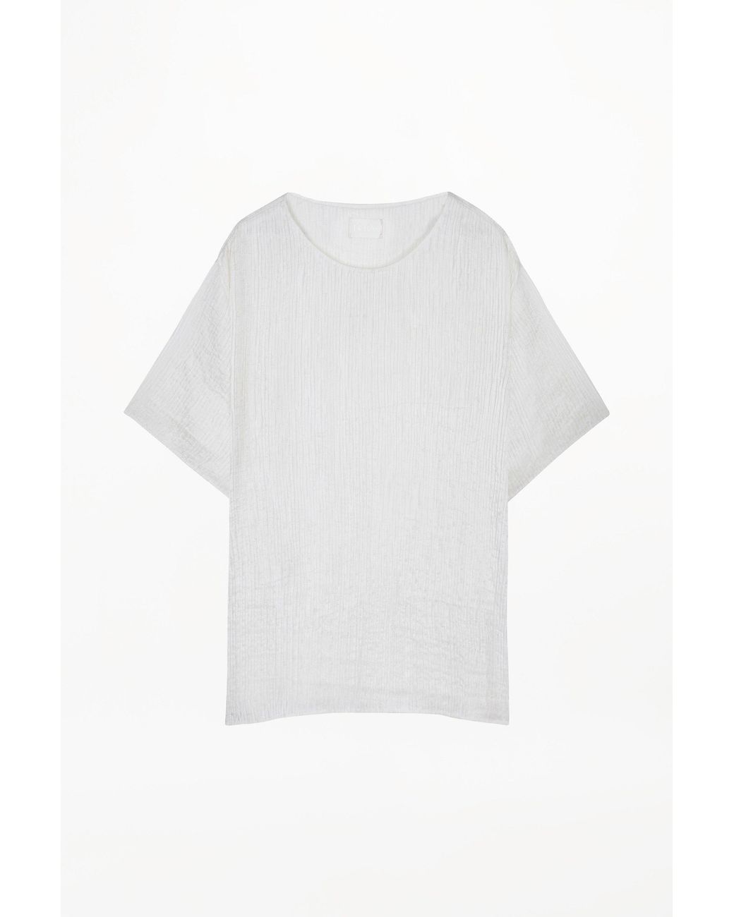 delos.land White Aurelius T-Shirt Silk Pintuck