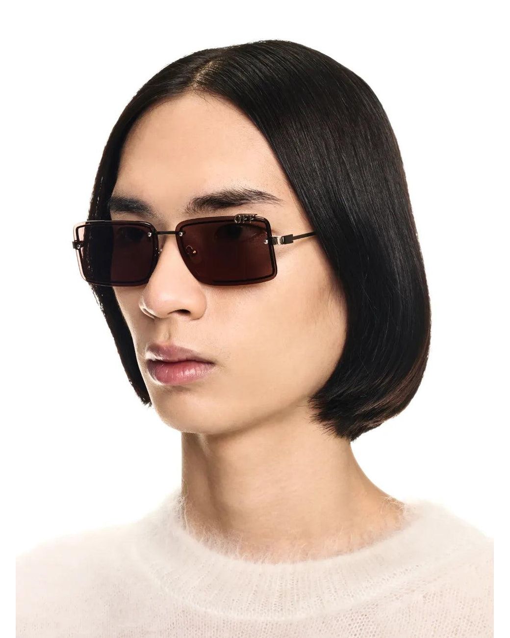 Off-White c/o Virgil Abloh Black Tampa Rectangular Rimless Sunglasses for men