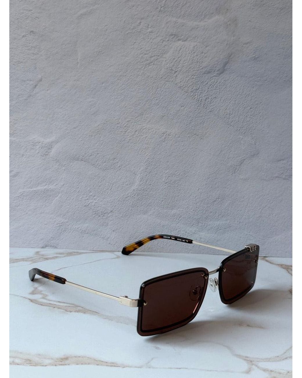 Off-White c/o Virgil Abloh Black Tampa Rectangular Rimless Sunglasses for men