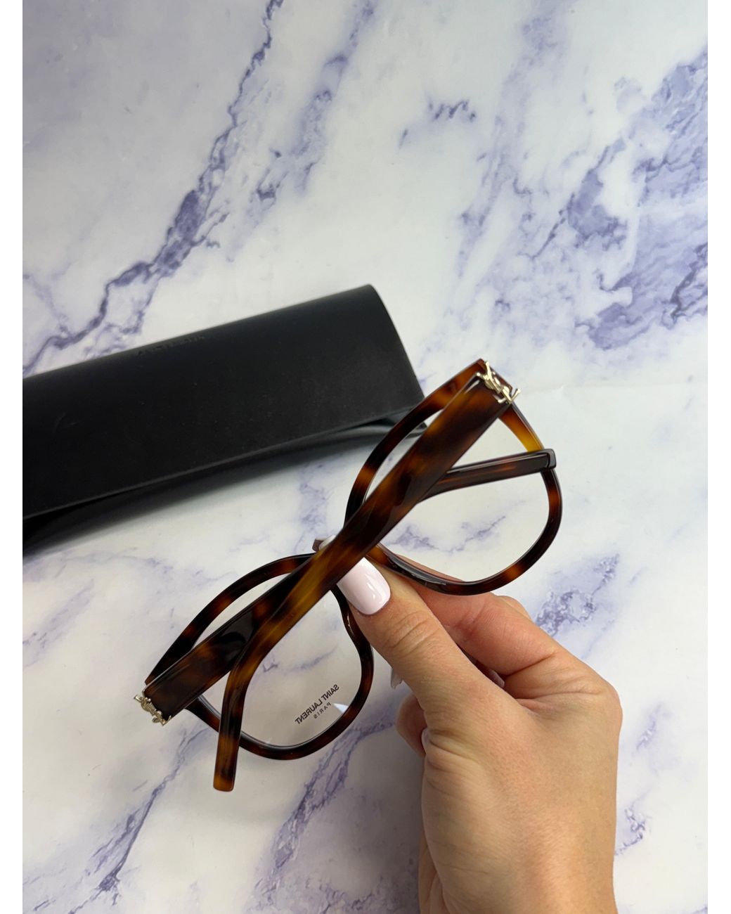 Saint Laurent Black Sl M97 003 Optical Frames Acetate Transparent Squared "Antiriflesso"