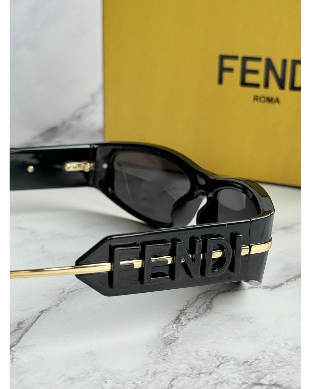 Fendi Black Fe40120I Graphy Wrap Sunglasses