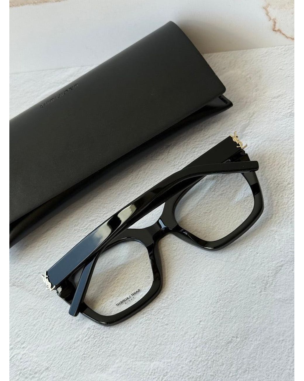 Saint Laurent Black Slm143 Opt Square Frames