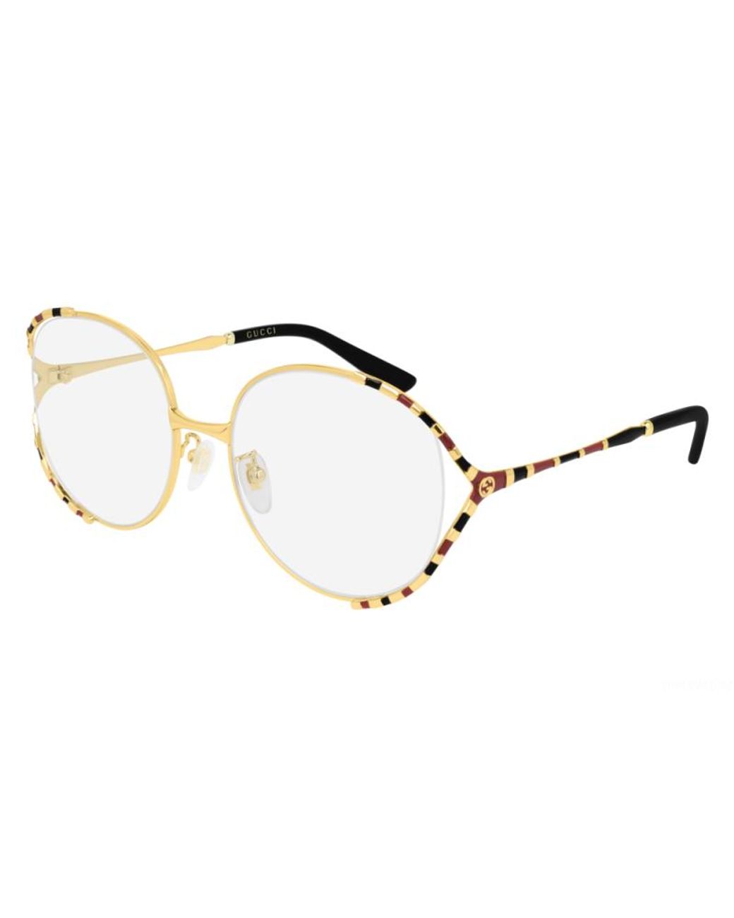 Gucci Black Gg0596Oa Rounded Cutout Eyeglasses Frames