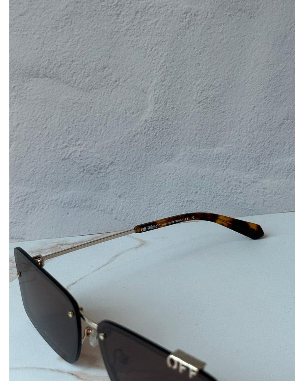 Off-White c/o Virgil Abloh Black Tampa Rectangular Rimless Sunglasses for men