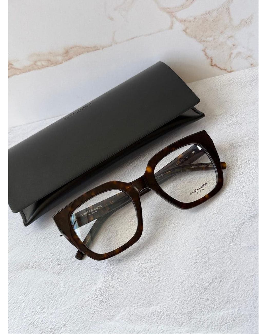 Saint Laurent Black Slm143 Opt Square Frames