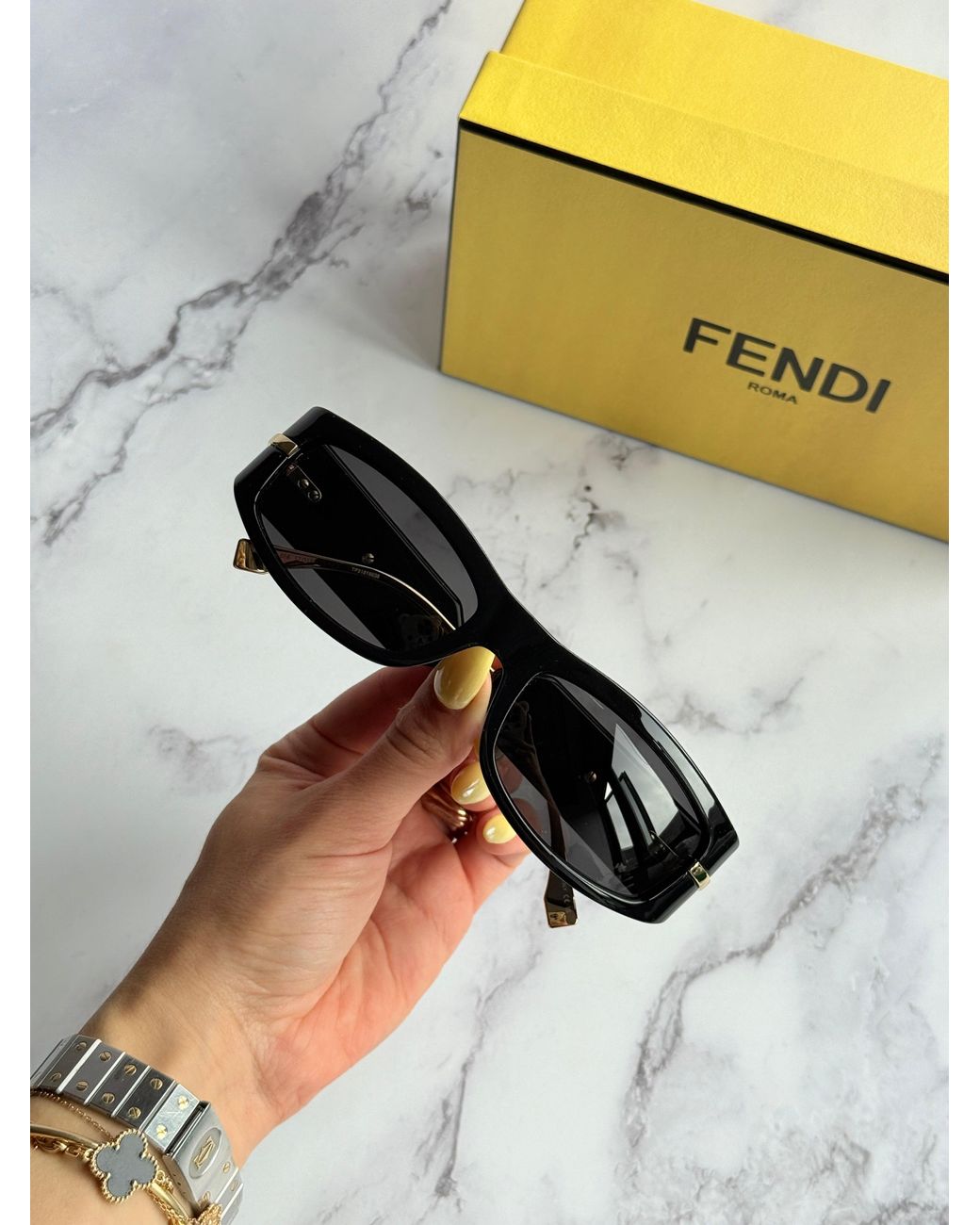 Fendi Black Fe40120I Graphy Wrap Sunglasses