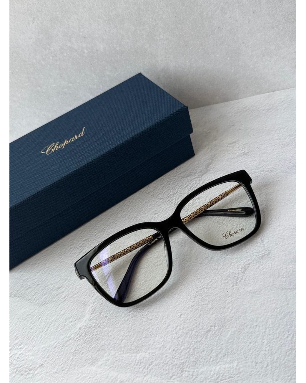 Chopard Black Vch333W Square Eyeglasses Frames
