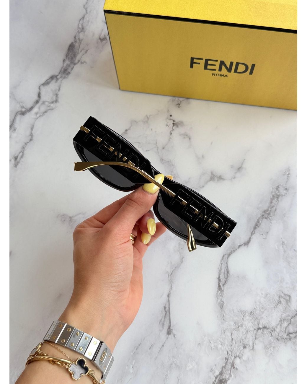 Fendi Black Fe40120I Graphy Wrap Sunglasses