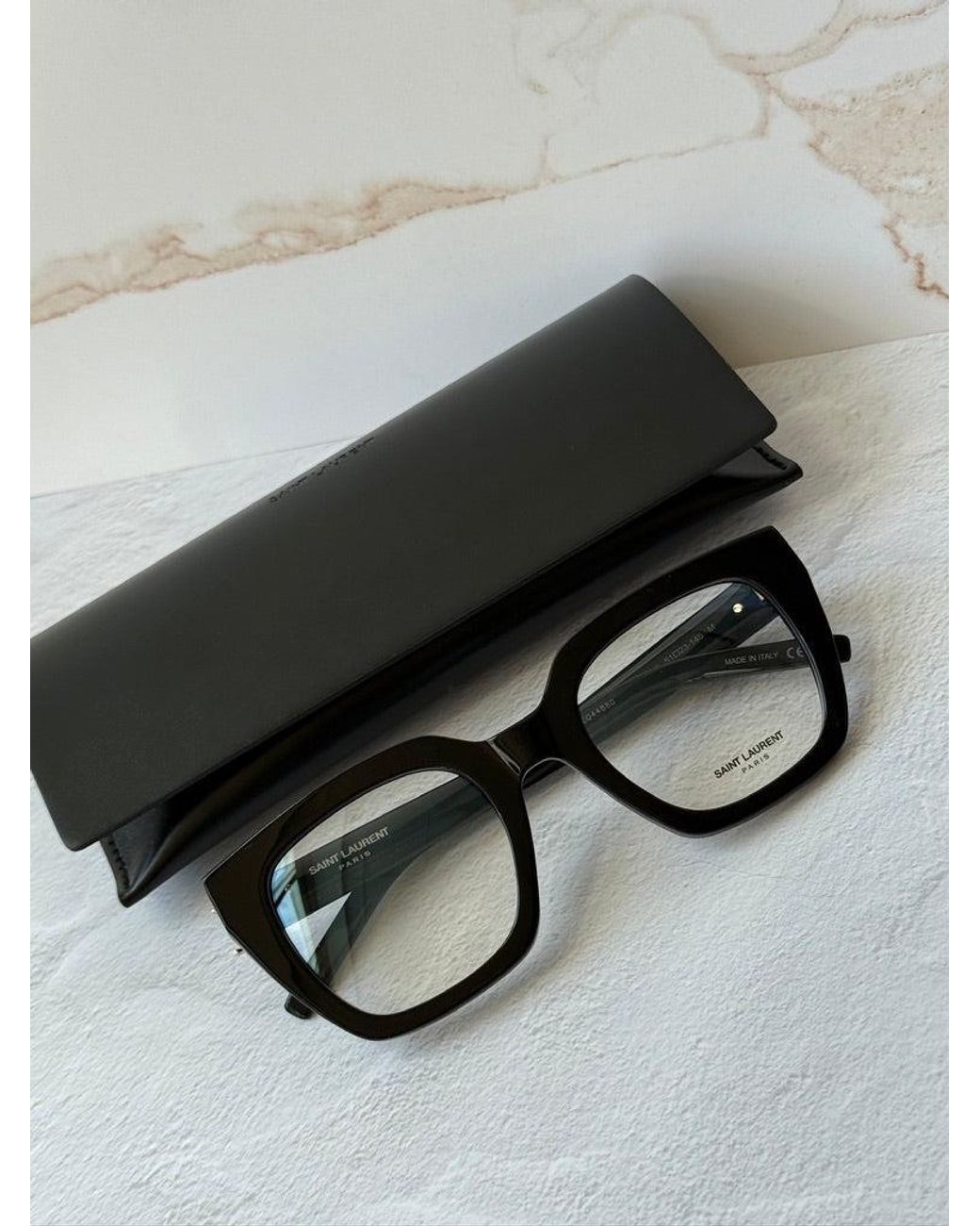 Saint Laurent Black Slm143 Opt Square Frames
