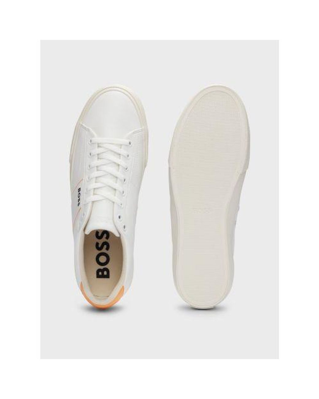 Boss White Open Aiden Tennis Trainer for men