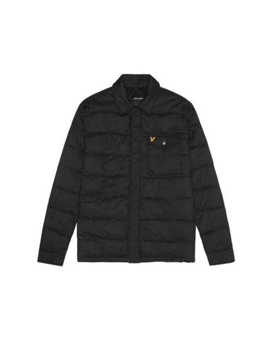 Lyle & Scott Black Jet Wadded Collared Jacket for men