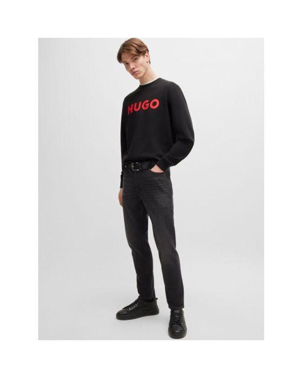 HUGO Black Dem Crew Neck Sweatshirt for men