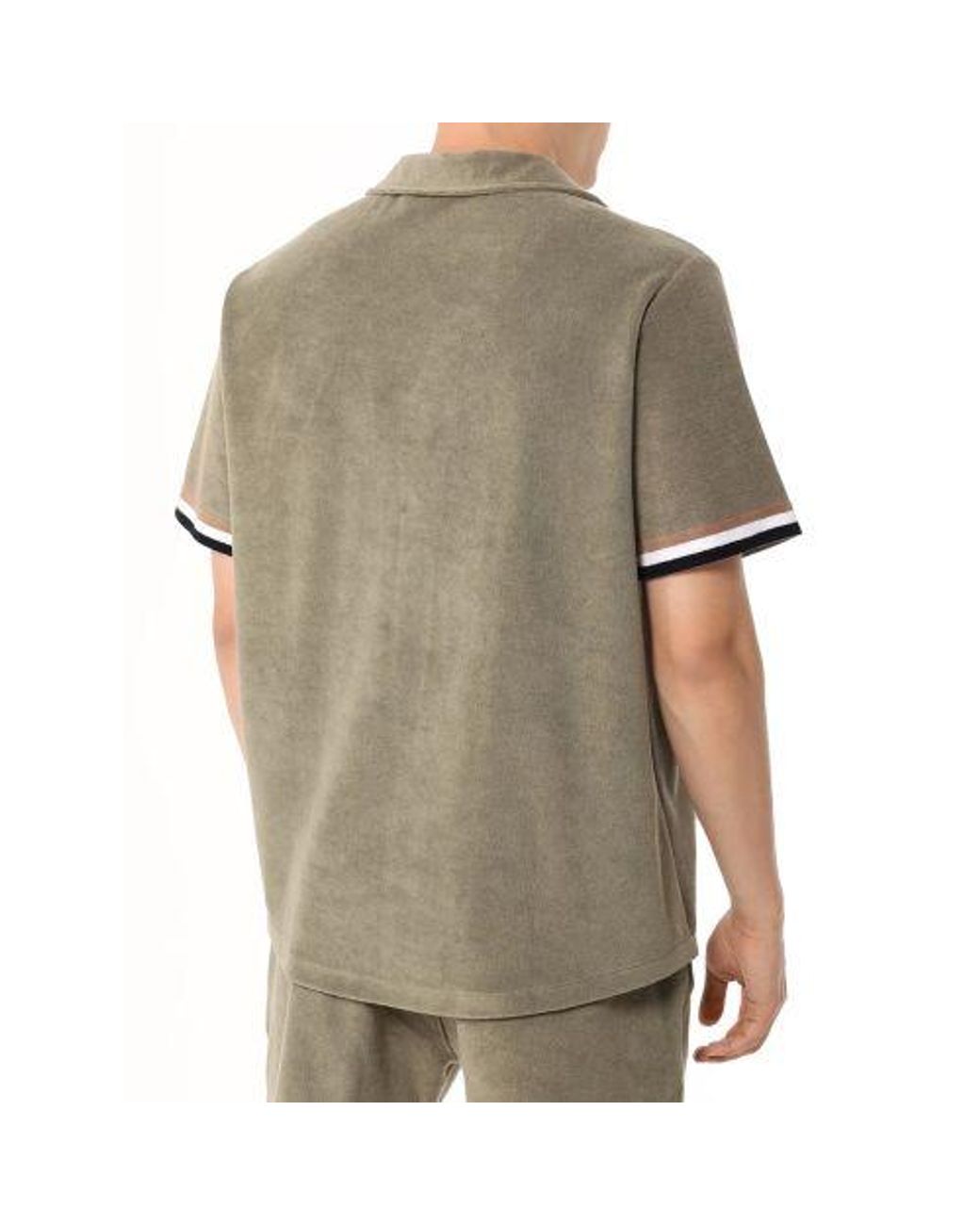 Boss Green Khaki Terry Beach Shirt for men