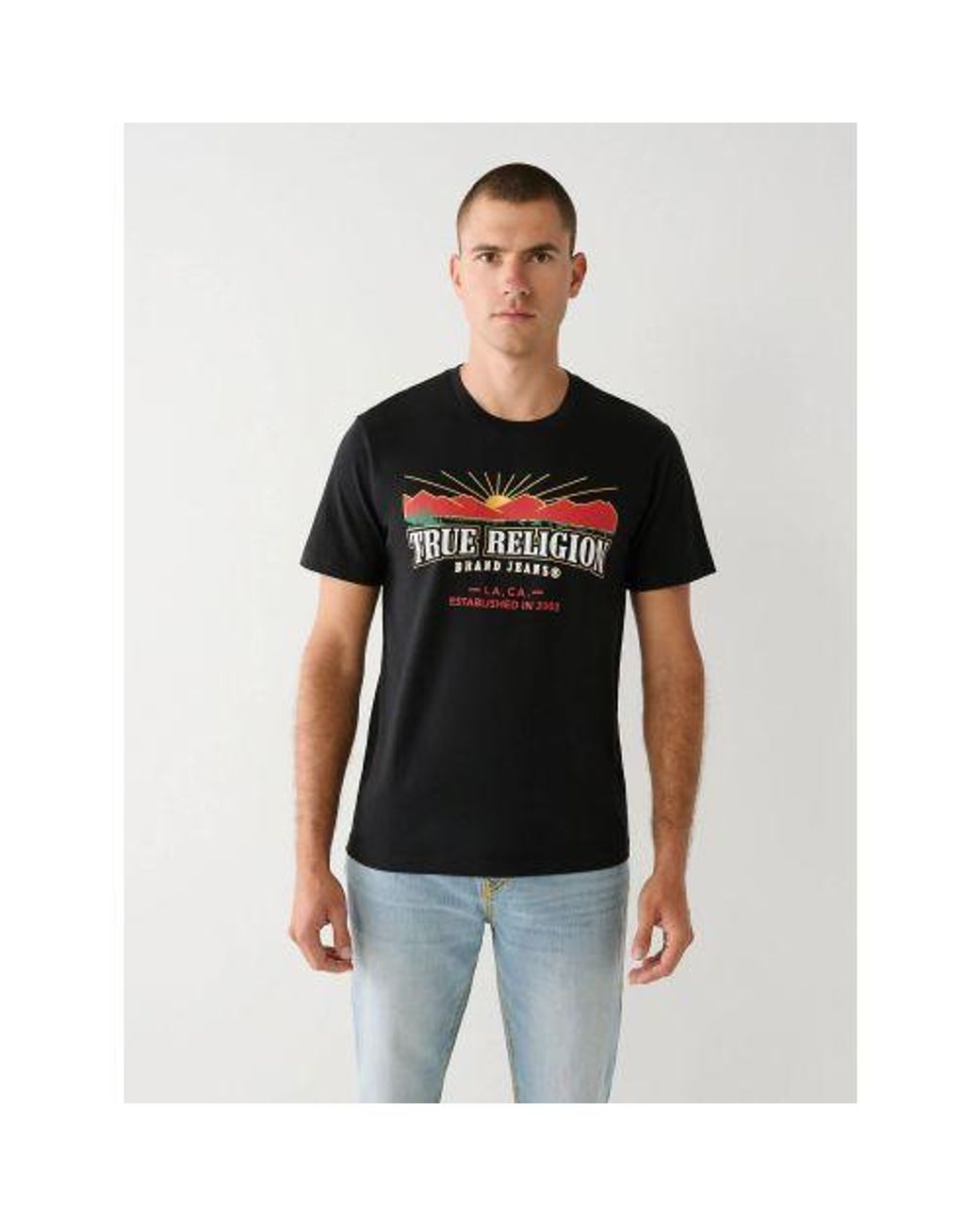 True Religion Black Jet True Logo T-Shirt for men