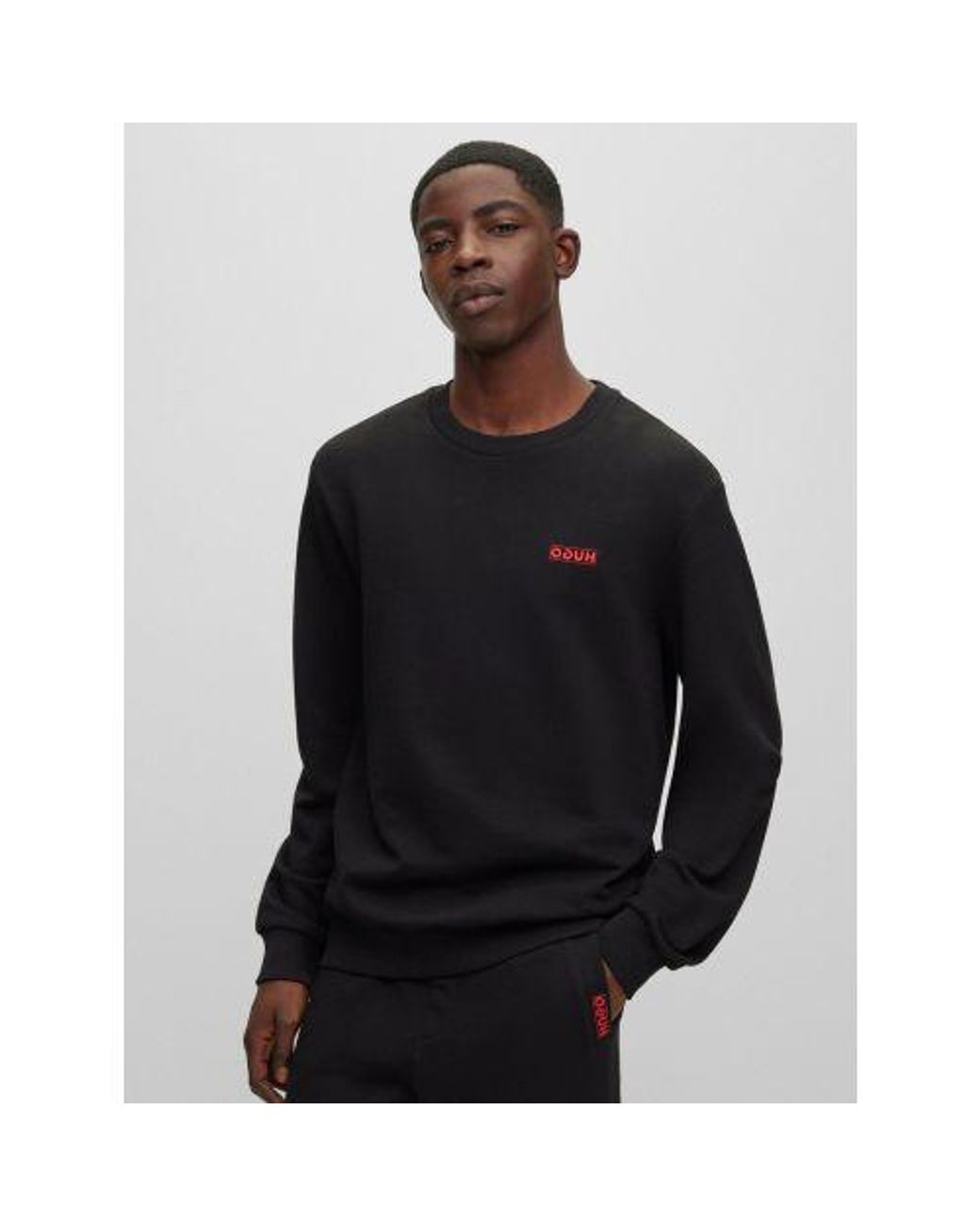 HUGO Black Drick194 Crew Neck Sweatshirt for men