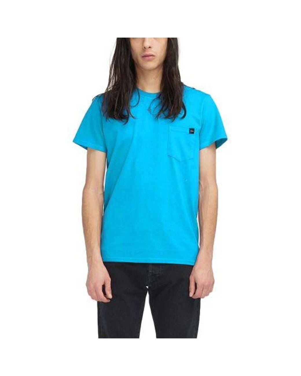 Edwin Blue Aquarius Garment Washed Pocket T-Shirt for men